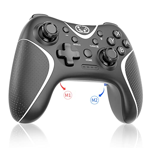 Switch コントローラー 2025アップグレード Switch2 コントローラー Sungale スイッチ プロコン 自動連射/連射ホールド 背面ボタン付き マクロ機能 Bluetooth5.0接続 6軸ジャイロセンサー 10時間連続使用 連射コン Switch1/2/PC/iOS13.0+/Android対応 日本語取扱説明書付き (ブラック＋ホワイト)
