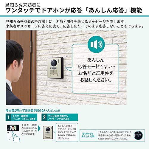 パナソニック テレビドアホン あんしん応答機能 火災報知器連動 録画 録音 モニター 3.5型カラー液晶 玄関子機 露出型 標準レンズ LEDライト VL-SE35KLA