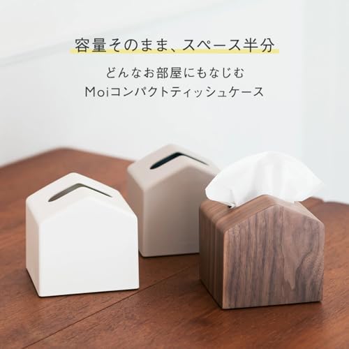 KEYUCA (ケユカ) Moi コンパクト ティッシュケース ホワイト (ティッシュボックス/詰め替えタイプ) カバー 小さめ かわいい
