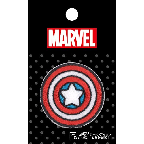 パイオニア マーベル MARVEL ワッペン キャプテン ・ アメリカ 直径40mm シール ・ アイロン 両用 接着 ML450-ML26