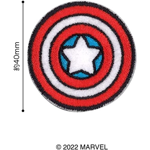 パイオニア マーベル MARVEL ワッペン キャプテン ・ アメリカ 直径40mm シール ・ アイロン 両用 接着 ML450-ML26