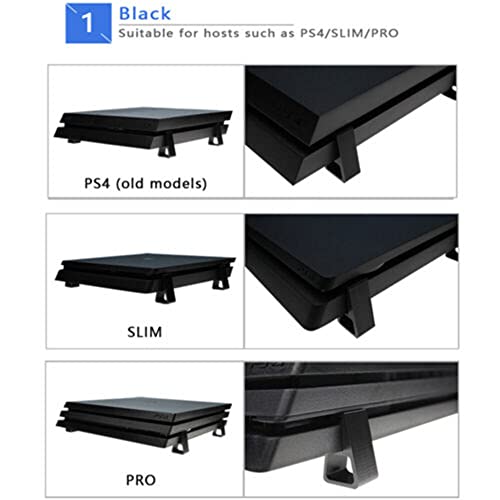 4個セットfor PS 4/for PS4 SLIM/for PS4 PRO冷却フィート コンソール水平スタンド コンソール水平ホルダー デスクトップスタンド ゲーム機冷却スタンド ブラスチック製For プレイステーション4用ブラケット For PS4 For Slim Pro スリムプロフィートスタンドFor PS4 アクセサリースタンド ブラケット ブラック (PS4 PRO)