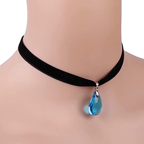 ネックレス レディース 天気の子 天野 陽菜風 スカイブルー クリスタルペンダントネックレス コスプレアクセサリー チョーカー 首輪 普段用 小物