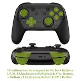 背面ボタン付きコントローラーではない-eXtremeRate Switch Proコントローラーに対応用プログラムできるRISE4リマップキット（自分で組み立てキット）、Nintendo Switch Proコントローラーに対応用アップグレードボート＆再設計背面シェル＆４つ背面ボタン【クリアブラック】