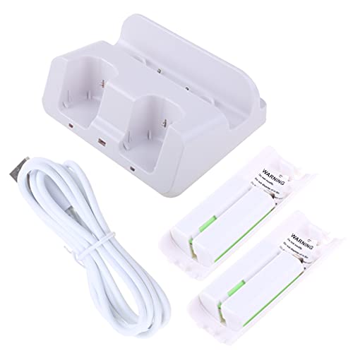 充電ステーション ドックスタンド 充電器 Wiiリモコン Uゲームパッド用 バッテリーとUSB充電コード ゲームシステム付き