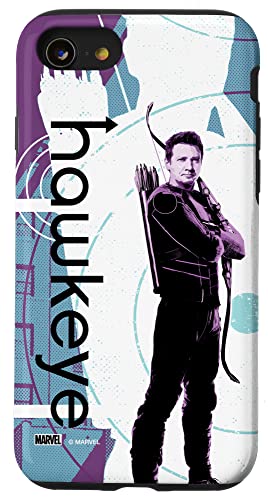 マーベル ホークアイ クリント・バートン ハーフトーン キャラクターポスター スマホケース iPhone SE (2020) / 7 / 8 用