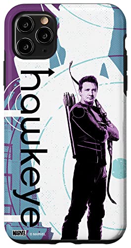 マーベル ホークアイ クリント・バートン ハーフトーン キャラクターポスター スマホケース iPhone 11 Pro Max 用