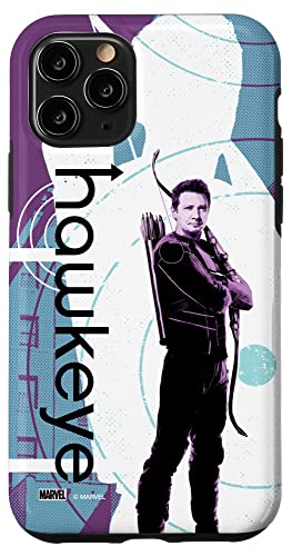 マーベル ホークアイ クリント・バートン ハーフトーン キャラクターポスター スマホケース iPhone 11 Pro 用