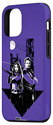 iPhone 12/12 Pro マーベル・ホークアイ、クリント・バートン、ケイト・ビショップ・パープル スマホケース