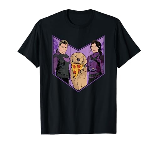 マーベル・ホークアイ、クリント・バートン、ケイト・ビショップ、ラッキー・アロー Tシャツ