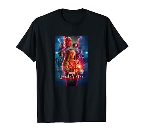 マーベル ワンダビジョン グループ ショット グリッチ ポスター Tシャツ