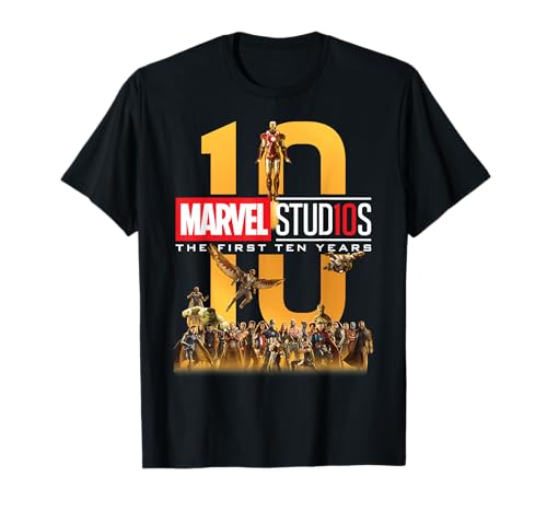 Marvel Studios First Ten Years フルキャスト グラフィックTシャツ Tシャツ