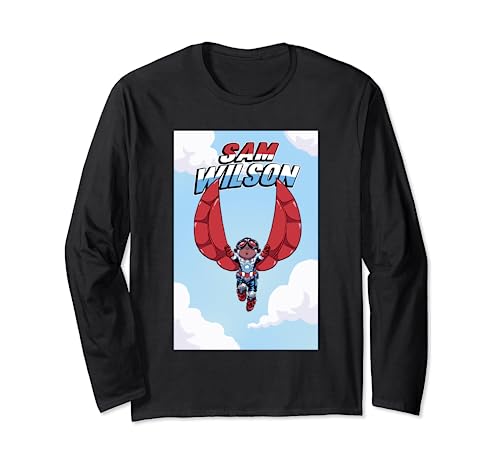 マーベルコミックス レトロ クラシック サム ウィルソン ファルコン ちびショット 長袖Tシャツ