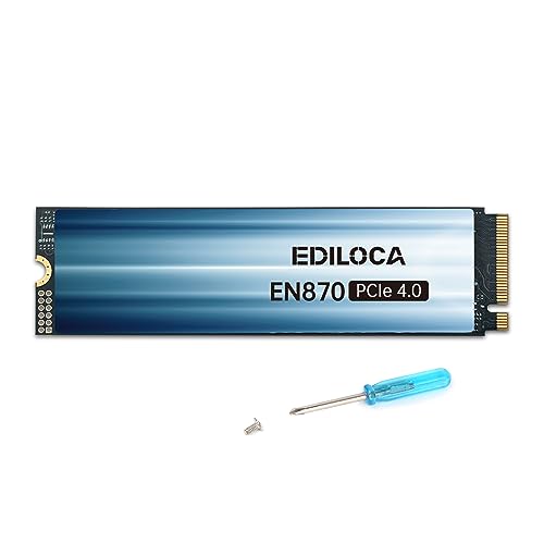 Ediloca EN870 SSD 1TB PCIe 4.0 NVMe M.2 2280 PS5動作確認済み 最大読込: 7450MB/s 最大書き：6600MB/s 3D NAND TLC 内蔵SSD ダイナミック SLC キャッシュ メーカー5年保証