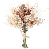 WillingYou ドライフラワー ブーケ 壁掛け 花束 ドライフラワー 風 造花 フェイク 前撮り 玄関 インテリア テーブル 装飾 花 プレゼント 1束入り ベージュ