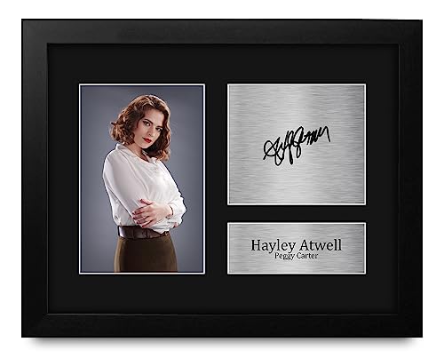 HWC Trading Hayley Atwell キャプテン・アメリカ ペギー・カーター フレーム入りギフト 映画記念品ファンへのサイン入りサイン入りサイン入り写真-USレターサイズ