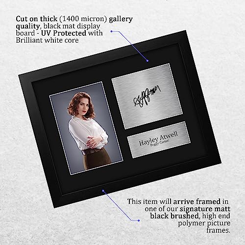 HWC Trading Hayley Atwell キャプテン・アメリカ ペギー・カーター フレーム入りギフト 映画記念品ファンへのサイン入りサイン入りサイン入り写真-USレターサイズ