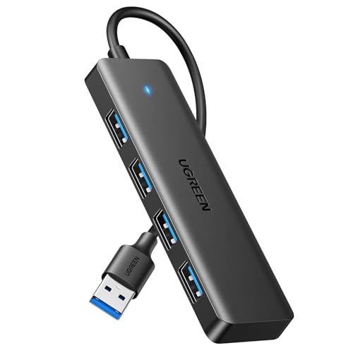 UGREEN USB ハブ USB3.0 4ポートUSB A ハブ 5Gbps高速転送 スリム軽量ハブ 4in1 MacBook/iMac/Surface Proに対応 ノートPC適用 Mac OS/Windows/Chromebook/Linux/PS4/PS5対応 (4A-15CM)