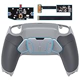 eXtremeRate ps5コントローラーBDM-010&BDM-020に対応用プログラムできる背面パドルプラスティック製RISE4リマップキット、ps5コントローラーに対応用アップグレードボードとラバーグリップ付き再設計されたバックケース&背面ボタン4つ‐ps5本体ではない【灰白&クラシックグレー】