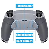 eXtremeRate ps5コントローラーBDM-010&BDM-020に対応用プログラムできる背面パドルプラスティック製RISE4リマップキット、ps5コントローラーに対応用アップグレードボードとラバーグリップ付き再設計されたバックケース&背面ボタン4つ‐ps5本体ではない【灰白&クラシックグレー】
