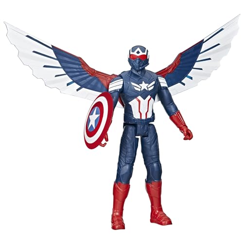 (Hasbro)MARVEL マーベルスタジオ キャプテン・アメリカ:ブレイブ・ニュー・ワールド、タイタンヒーローシリーズ、12インチ(30cm)デラックス キャプテン・アメリカ アクションフィギュア、スーパーヒーローのおもちゃ 対象年齢4歳以上 F9301 正規品