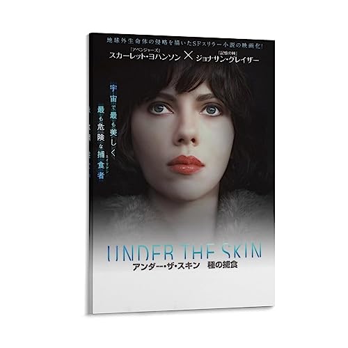 アンダー・ザ・スキン 種の捕食スカーレットヨハンソン素晴らしい映画 ポスター バスルーム ベッドルーム リビング装飾 キャンバス ウォールアート プリント 油彩画 壁の絵12x18inch(30x45cm)