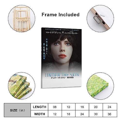 アンダー・ザ・スキン 種の捕食スカーレットヨハンソン素晴らしい映画 ポスター バスルーム ベッドルーム リビング装飾 キャンバス ウォールアート プリント 油彩画 壁の絵12x18inch(30x45cm)