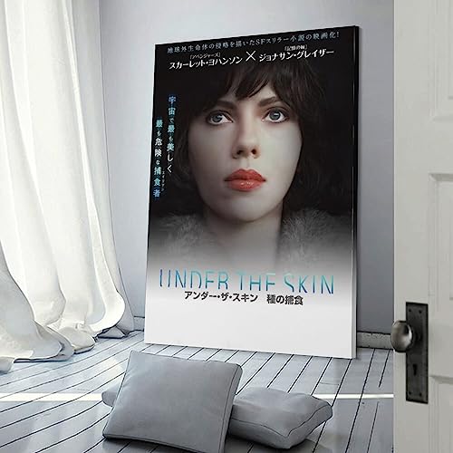 アンダー・ザ・スキン 種の捕食スカーレットヨハンソン素晴らしい映画 ポスター バスルーム ベッドルーム リビング装飾 キャンバス ウォールアート プリント 油彩画 壁の絵12x18inch(30x45cm)