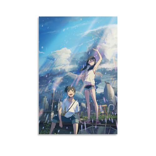 天気の子 スマホ ポスター アートパネル 絵画 壁掛け 部屋飾り 玄関装飾用絵画 掛け画 タペストリー 贈り物 部屋飾り人気 アニメプレゼント16x24inch(40x60cm)Unframe-style