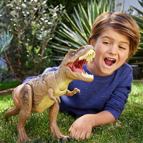 マテル ジュラシックワールド(JURASSIC WORLD) スーパーバトルアタック ほえるT-レックス 恐竜 おもちゃ 4才~ 全長:約54.6cm HXF53