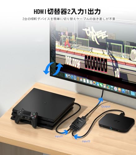 【2026新型】HDMI 切替器 4k@60Hz 分配器 NUIKOTI双方向 HDMIセレクター 1入力2出力/2入力1出力 手動 切り替え器 Xbox PS5/4/3 TV Stick PC ブルーレイプレーヤー テレビ プロジェクター 等に適用