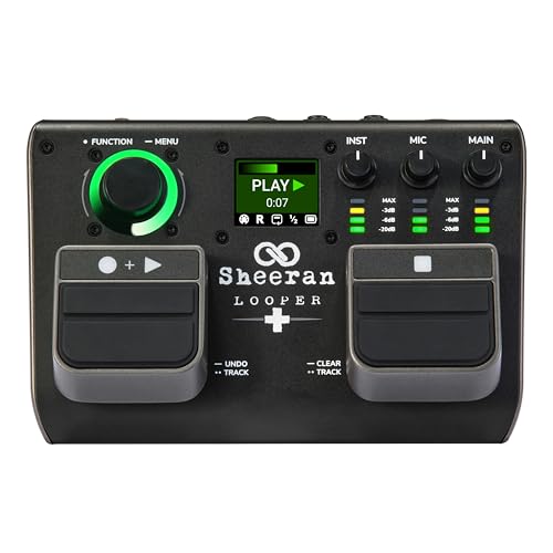 SHEERAN LOOPER + ルーパー デュアル・トラック・ペダル エフェクター ギター ベース キーボード ヴォーカルなどのためのマルチエフェクター ルーパー エフェクター 128ループ保存可 4つのループモード LEDディスプレイ オーディオインターフェース付き
