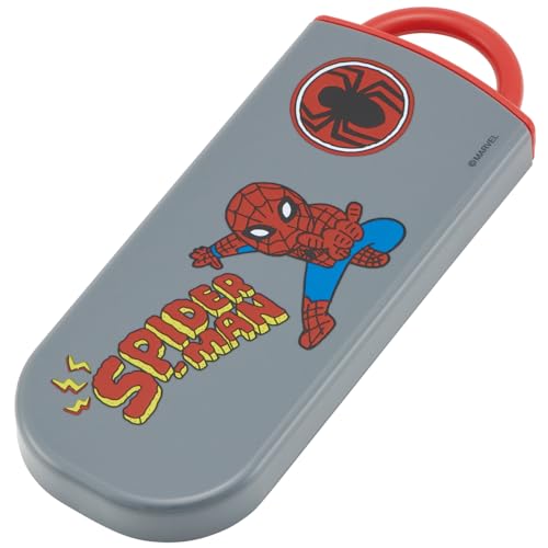 スケーター(Skater) カトラリーセット 子供用 お弁当 箸 スプーン フォーク 日本製 スライド式 名前シール付 抗菌 トリオセット スパイダーマン ポップコミックス 男の子 TACC2AG-A