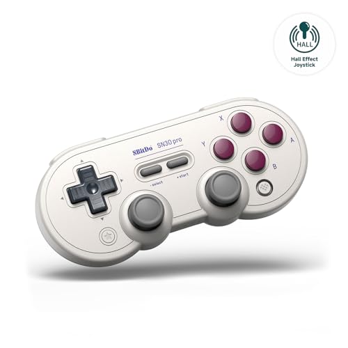 8BitDo SN30 Pro Bluetoothコントローラー、ホールエフェクトジョイスティックアップデート、Switch/Switch 2、PC、MacOS、Android、Steam Deck＆Raspberry Piと互換性 (G Classic)