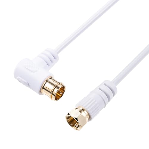 サンワダイレクト アンテナケーブル 7m 極細 4K/8K/BS/CS/地デジ対応 S-2.5C-FB L字 ネジ式 ホワイト 500-AT001-7W