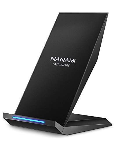 NANAMI ワイヤレス充電器 Qi認証 iPhone 17/16/15/14/13/12/11/SE/8シリーズ Galaxy S26/S25/S24/S23/S22(Ultra) 他のqi機種対応 USB Type-C端子 Quick Charge 3.0 最大15W出力 急速 置くだけ充電 スマホスタンド ワイヤレスチャージャー 日本語取扱説明書付属 新生活応援 父の日ギフト ブラック