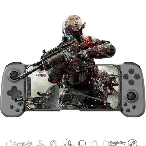 Megadream iOS/Android携帯/タブレット/スイッチ/PS3/4用モバイルコントローラー、PS、Xbox、PCコンソールのストリーミングに対応、ワイヤレス接続、グレー