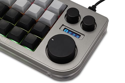 KB16 マクロメカニカルキーボードアルミニウム製/片手キーボード/RGB VIA ホットスワップ プログラム機能対応可能/16キー/Ps Pr LrC Blenderなどのソフトに利用可能 (グレー)