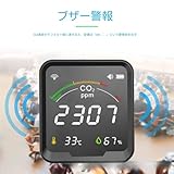 WiFi 高精度 スマートco2モニター co2センサー ３in１アプリ連携 二酸化炭素濃度測定器 二酸化炭素濃度計 温度 湿度測定機能付き 400-5000PPM測定範囲 警報アラーム co2 測定器 NDIR方式 充電式 大容量電池内蔵 卓上型 壁掛け co2濃度計 (A)