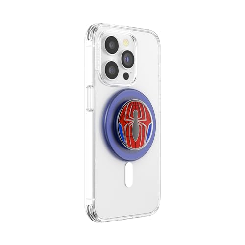 PopSockets:MagSafe用PopGrip - スマートフォンとケース用の交換可能なトップ付き拡張電話スタンドとグリップ、スパイダーマン - ピーターパーカースーツ