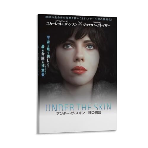 アンダーザスキン 種の捕食スカーレットヨハンソン映画ポスター 壁アート キャンバス プリント リビング 寝室 ダイニングルーム バスルーム ホーム装飾 壁掛け12x18inch(30x45cm)