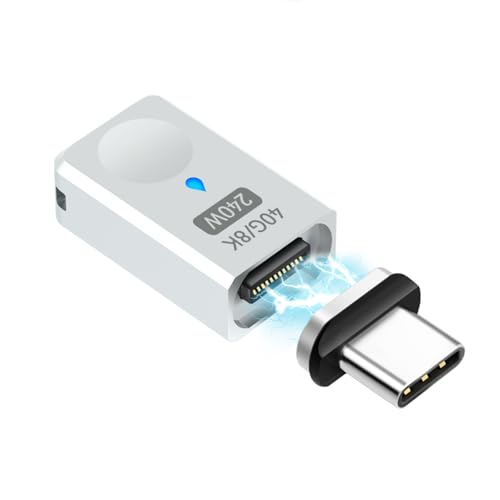 Sisyphy マグネット USB-C 変換 アダプタ I字型 240W（プロ版 こだわりの設計）【USB 4.0 40Gbpsデータ転送/Thunderbolt3対応/ 8K 60Hz映像出力/240W急速充電PD3.1】Type-C 磁気 変換 アダプター McbookPro/Air およびその他のUSB Cデバイス対応