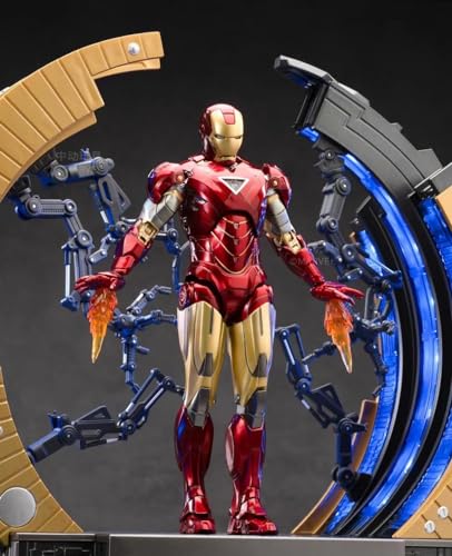 アベンジャーズ アイアンマン・マーク6 パワードスーツ装着機付き 1/10スケール 塗装済み完成品 可動フィギュア/Iron Man MK6 & Suit-Up Gantry 7 Inches Action figure