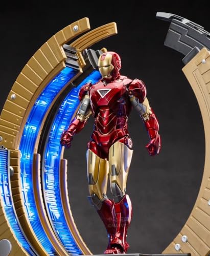 アベンジャーズ アイアンマン・マーク6 パワードスーツ装着機付き 1/10スケール 塗装済み完成品 可動フィギュア/Iron Man MK6 & Suit-Up Gantry 7 Inches Action figure