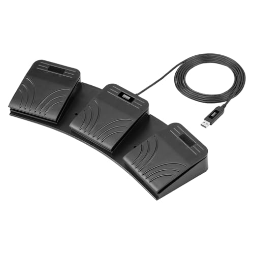 サンワダイレクト フットペダル スイッチ USB 有線接続 静音 3連 手前押し プログラム PC 割り当て ゲーミング 400-MA214BK