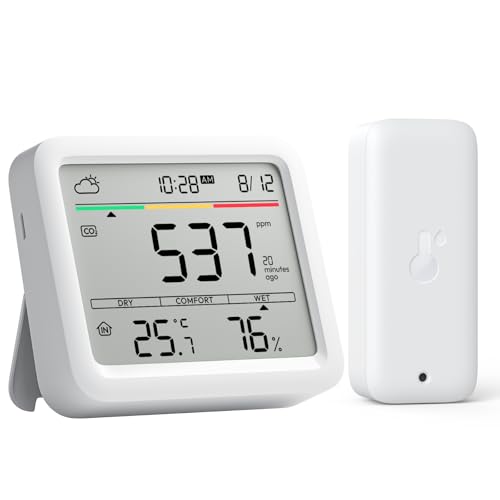 【セット買い】SwitchBot CO2センサー 二酸化炭素濃度計 温湿度計 防水温湿度計 - スイッチボット アラーム CO2測定器 スマートホーム Alexa Google Home Siriに対応(CO2センサー1点+防水温湿度計1点)