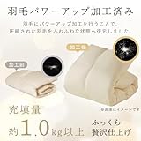 アイリスプラザ 羽毛布団 ホワイトダックダウン80％ シングル 羽毛パワーアップ加工済 ホワイトダックダウンをリッチに配合 自宅洗濯OK お手入れ簡単 グレー