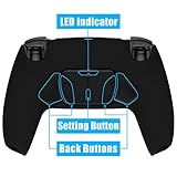 コントローラーではない。eXtremeRate ps5コントローラー(BDM-030&BDM-040&BDM-050)に対応用ピュアカラーABSプラスティック製RISE4 V3背面リマップキット、ps5コントローラー用アップグレードボード&バックシェル&4バックボタン【ブラック】