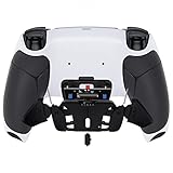 コントローラーではない。eXtremeRate ps5コントローラー(BDM-030&BDM-040&BDM-050)に対応用ラバーグリップ付きプラスティック製RISE4 V3背面リマップキット、ps5コントローラー用アップグレードボード&バックシェルラバーグリップ付き&4バックボタン【ホワイトブラック&ブラック背面ボタン】
