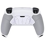 コントローラーではない。eXtremeRate ps5コントローラー(BDM-030&BDM-040&BDM-050)に対応用ラバーグリップ付きプラスティック製RISE4 V3背面リマップキット、ps5コントローラー用アップグレードボード&白いバックシェルラバーグリップ付き&白いバックボタン【グレー】
